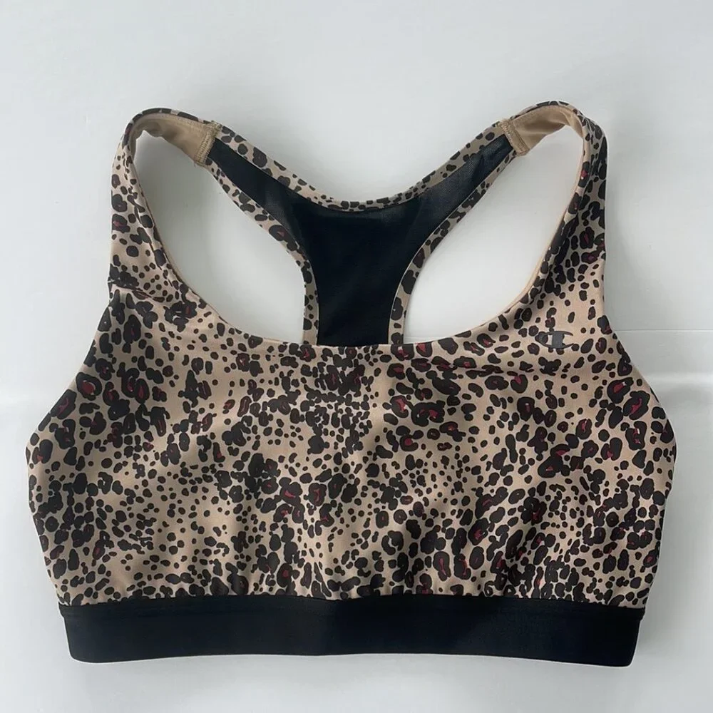 Champion Absolute Sports Bra Leopard Print Size Small - Picture 2 of 4
